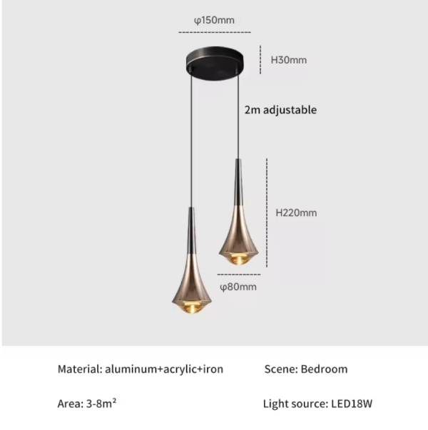 Modern LED Pendant Light Hanging Lamp - 图片 2