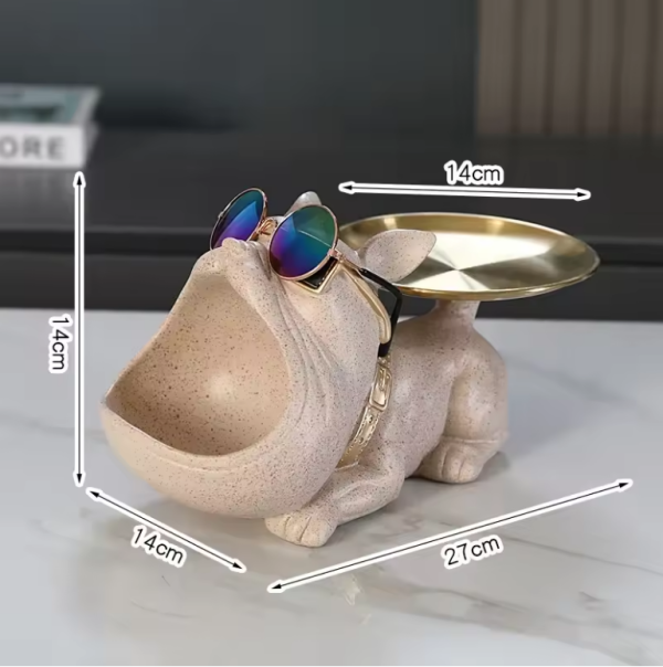 Black Bulldog Tray Statue Cool Bulldog Storage - 图片 3